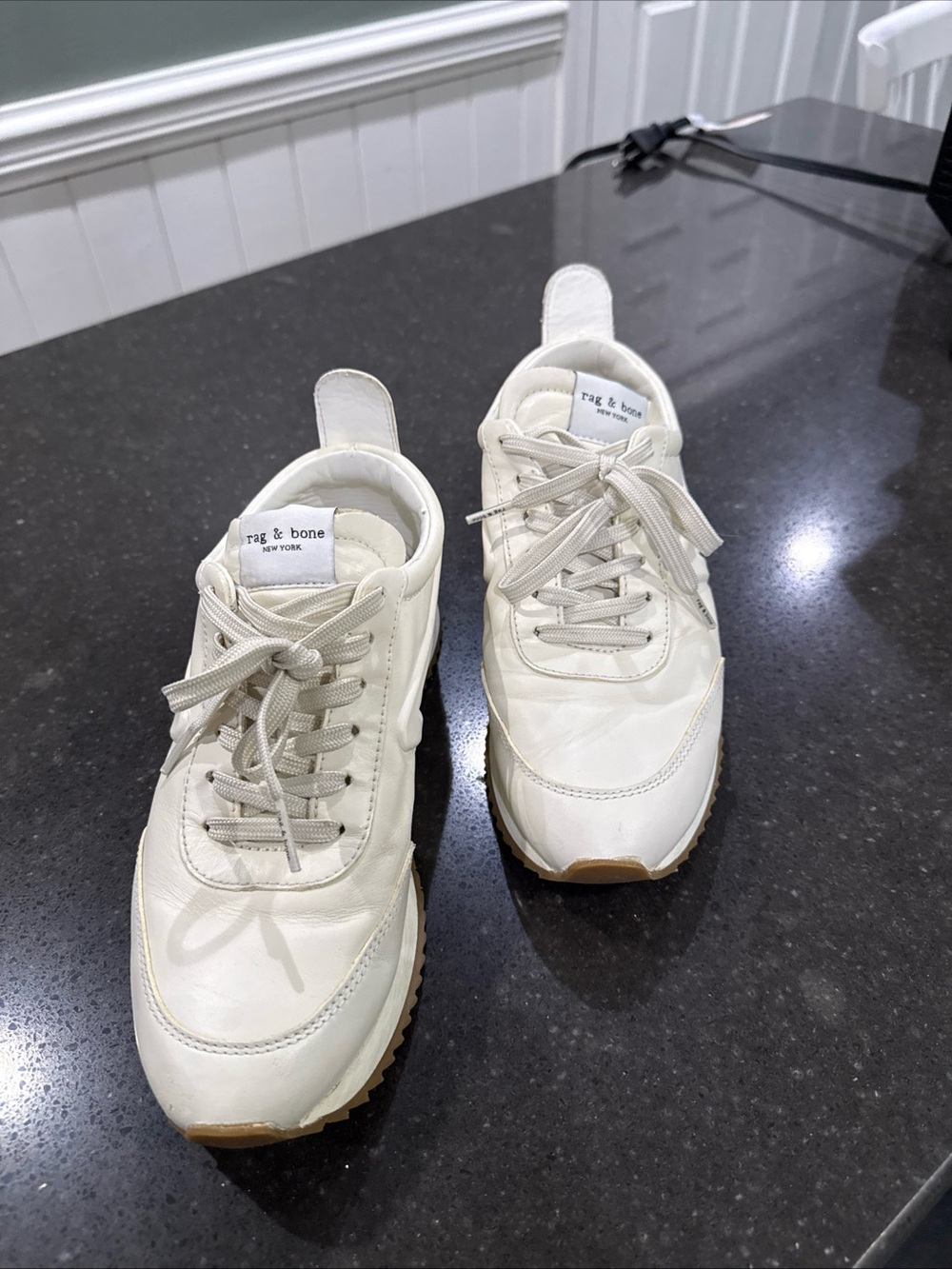 rag & bone Retro Runner leather Women’s Off-White Low-Top Sneakers